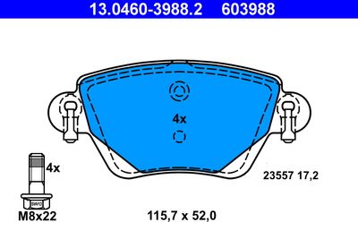 Brake Pad Set, disc brake ATE 13.0460-3988.2