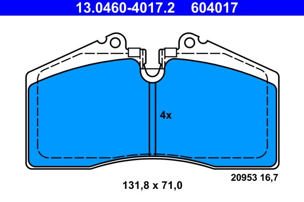 ATE 13.0460-4017.2 Brake Pad Set, disc brake