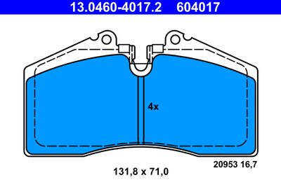 Brake Pad Set, disc brake ATE 13.0460-4017.2