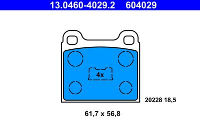 Brake Pad Set, disc brake ATE 13.0460-4029.2