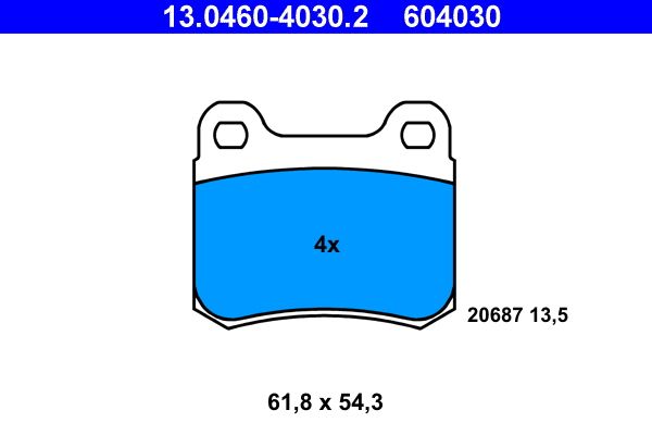 ATE 13.0460-4030.2 Brake Pad Set, disc brake