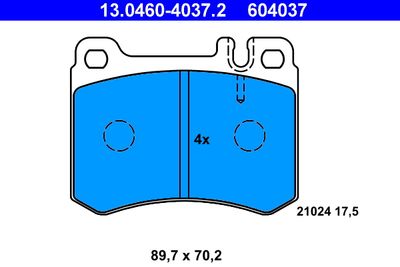 Brake Pad Set, disc brake ATE 13.0460-4037.2