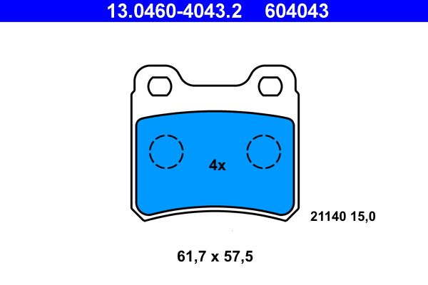 ATE 13.0460-4043.2 Brake Pad Set, disc brake