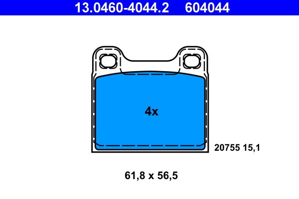 ATE 13.0460-4044.2 Brake Pad Set, disc brake