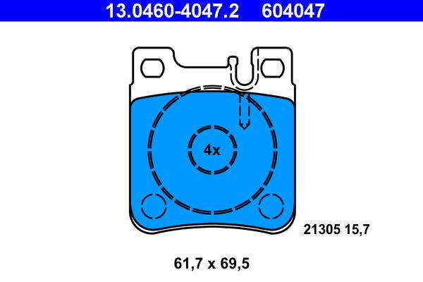 ATE 13.0460-4047.2 Brake Pad Set, disc brake