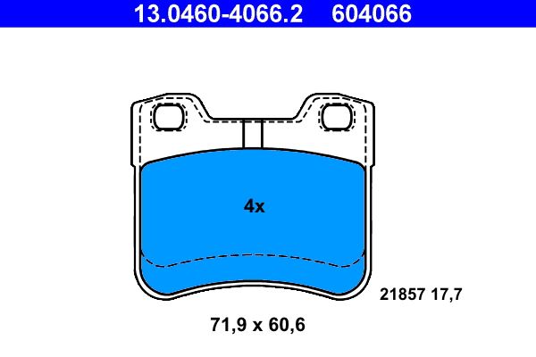 ATE 13.0460-4066.2 Brake Pad Set, disc brake