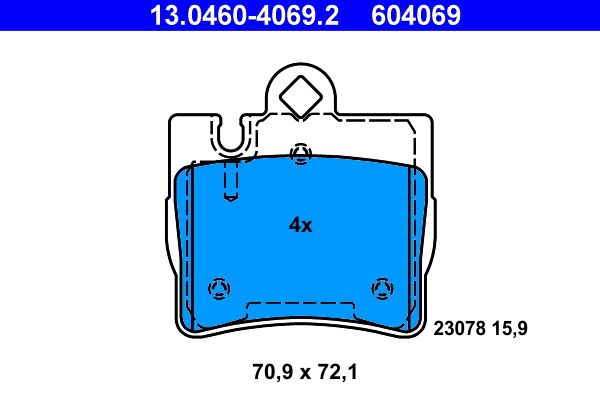 ATE 13.0460-4069.2 Brake Pad Set, disc brake