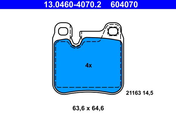 ATE 13.0460-4070.2 Brake Pad Set, disc brake