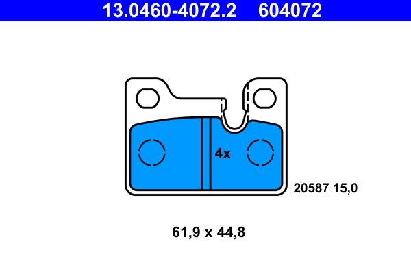 ATE 13.0460-4072.2 Brake Pad Set, disc brake
