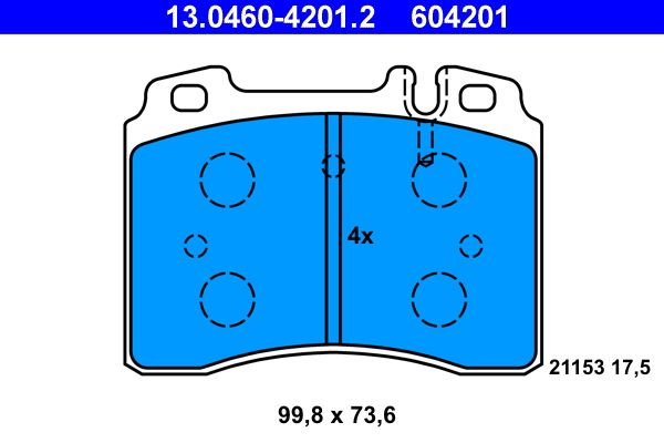 ATE 13.0460-4201.2 Brake Pad Set, disc brake