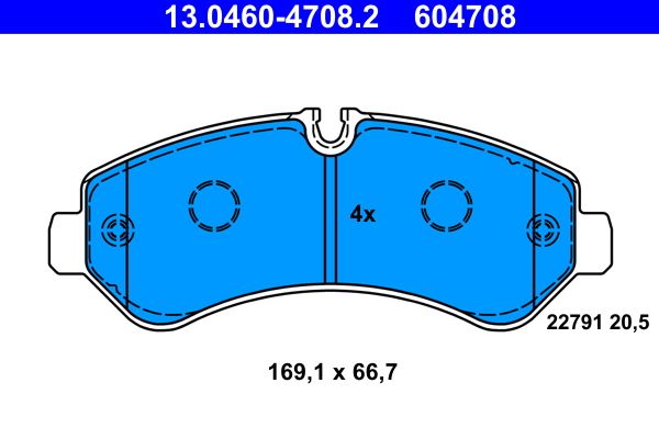 ATE 13.0460-4708.2 Brake Pad Set, disc brake