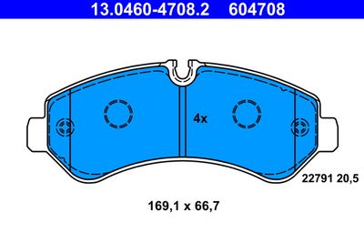 Brake Pad Set, disc brake ATE 13.0460-4708.2