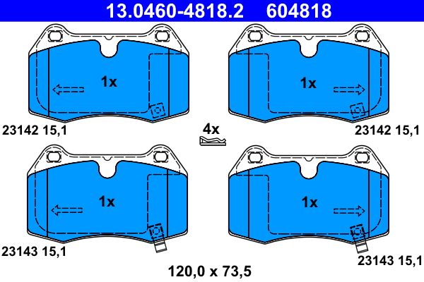 ATE 13.0460-4818.2 Brake Pad Set, disc brake