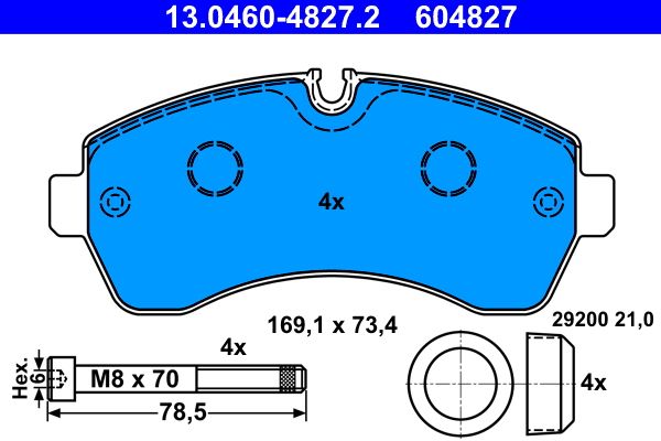 ATE 13.0460-4827.2 Brake Pad Set, disc brake