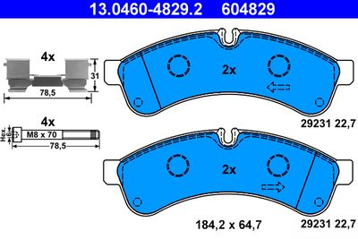 Brake Pad Set, disc brake ATE 13.0460-4829.2