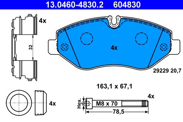 ATE 13.0460-4830.2 Brake Pad Set, disc brake