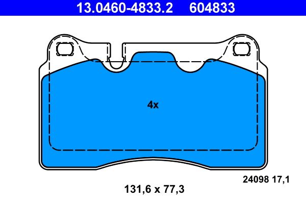 ATE 13.0460-4833.2 Brake Pad Set, disc brake