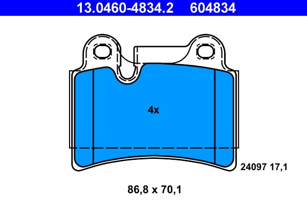ATE 13.0460-4834.2 Brake Pad Set, disc brake