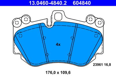 Brake Pad Set, disc brake ATE 13.0460-4840.2