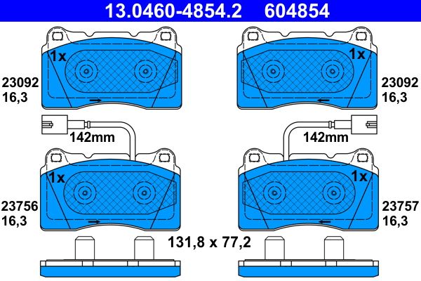 ATE 13.0460-4854.2 Brake Pad Set, disc brake