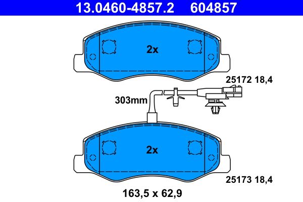 ATE 13.0460-4857.2 Brake Pad Set, disc brake