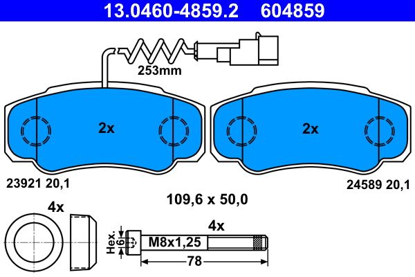 ATE 13.0460-4859.2 Brake Pad Set, disc brake