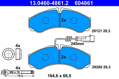 Brake Pad Set, disc brake ATE 13.0460-4861.2