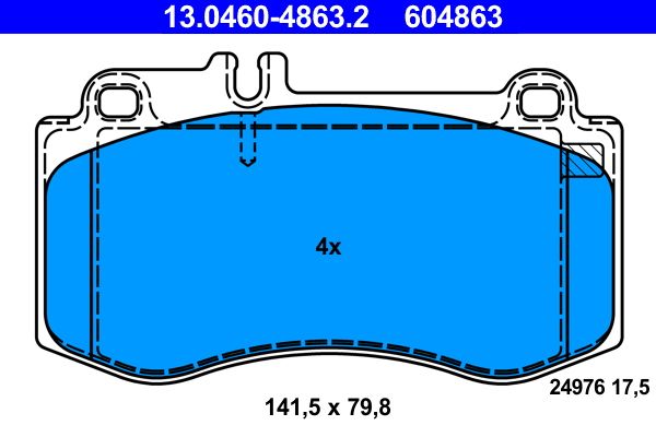 ATE 13.0460-4863.2 Brake Pad Set, disc brake