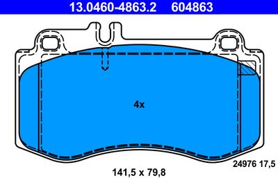 Brake Pad Set, disc brake ATE 13.0460-4863.2