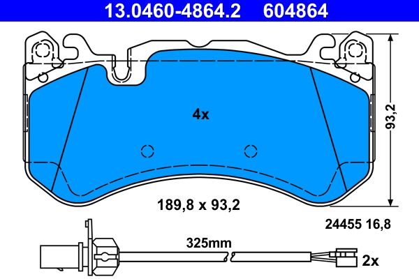 ATE 13.0460-4864.2 Brake Pad Set, disc brake