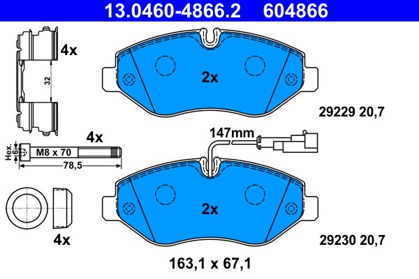 ATE 13.0460-4866.2 Brake Pad Set, disc brake