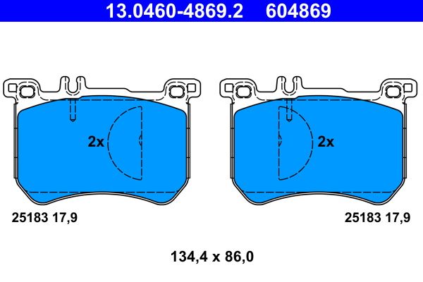 ATE 13.0460-4869.2 Brake Pad Set, disc brake
