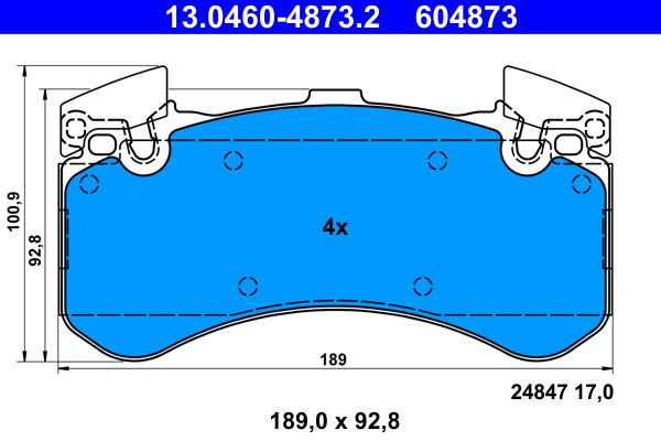 ATE 13.0460-4873.2 Brake Pad Set, disc brake