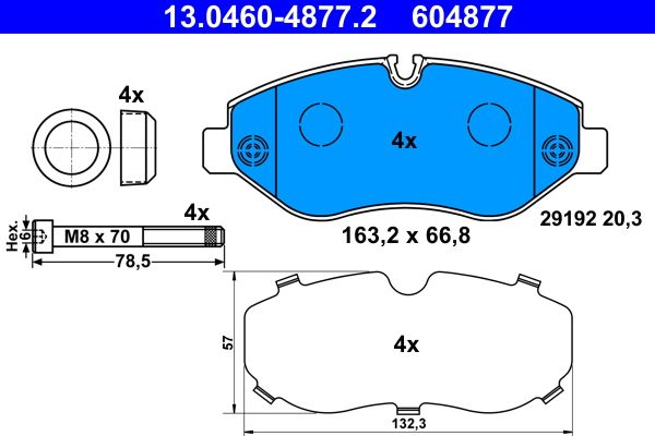 ATE 13.0460-4877.2 Brake Pad Set, disc brake