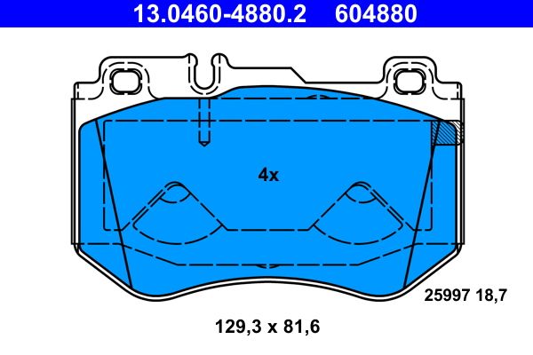 ATE 13.0460-4880.2 Brake Pad Set, disc brake