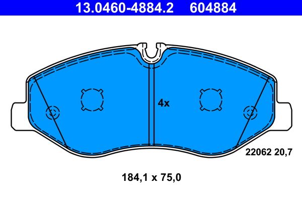 ATE 13.0460-4884.2 Brake Pad Set, disc brake