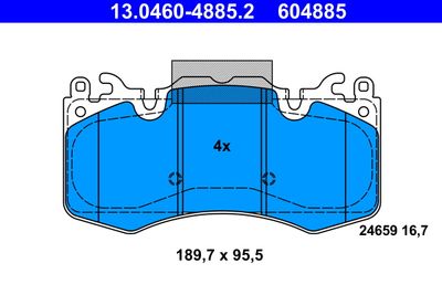 Brake Pad Set, disc brake ATE 13.0460-4885.2