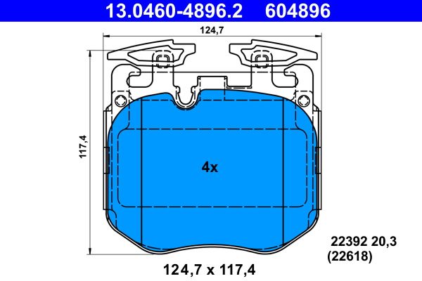 ATE 13.0460-4896.2 Brake Pad Set, disc brake