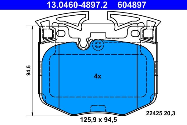 ATE 13.0460-4897.2 Brake Pad Set, disc brake