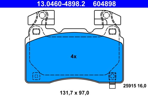 ATE 13.0460-4898.2 Brake Pad Set, disc brake