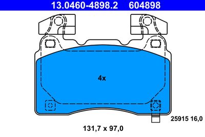 Brake Pad Set, disc brake ATE 13.0460-4898.2