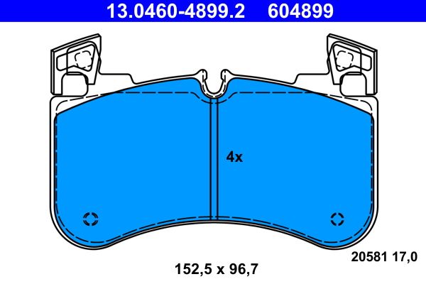 ATE 13.0460-4899.2 Brake Pad Set, disc brake