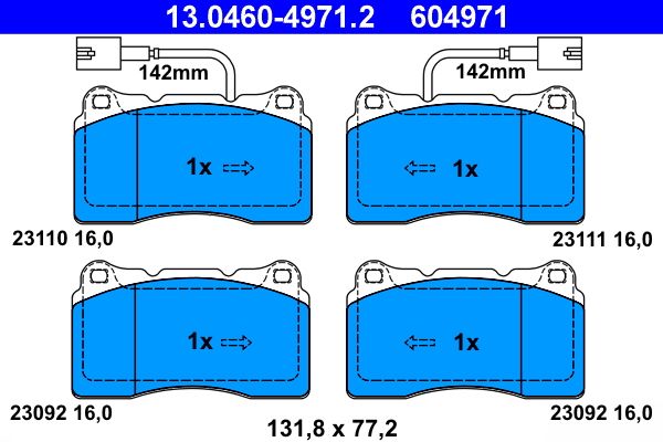 ATE 13.0460-4971.2 Brake Pad Set, disc brake