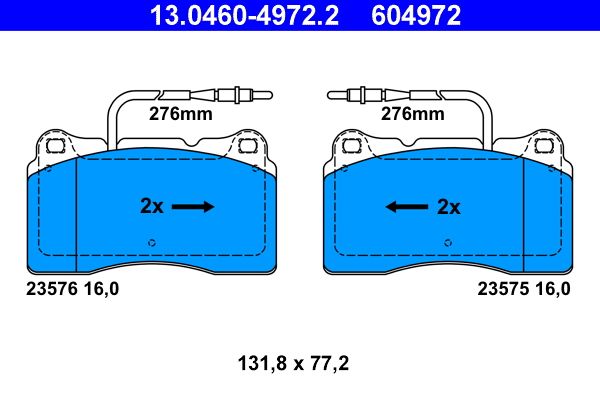 ATE 13.0460-4972.2 Brake Pad Set, disc brake