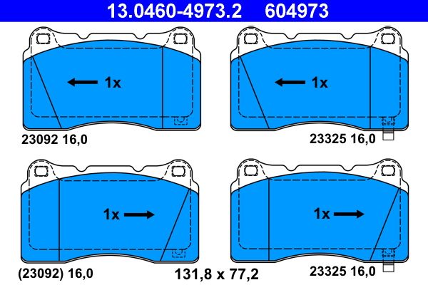 ATE 13.0460-4973.2 Brake Pad Set, disc brake