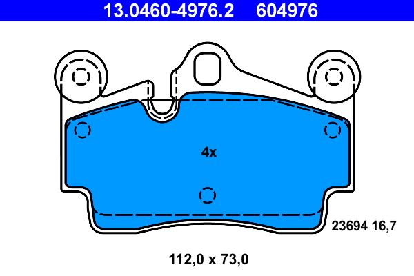 ATE 13.0460-4976.2 Brake Pad Set, disc brake