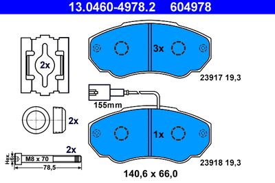 Brake Pad Set, disc brake ATE 13.0460-4978.2
