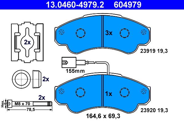 ATE 13.0460-4979.2 Brake Pad Set, disc brake
