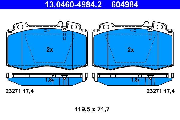 ATE 13.0460-4984.2 Brake Pad Set, disc brake