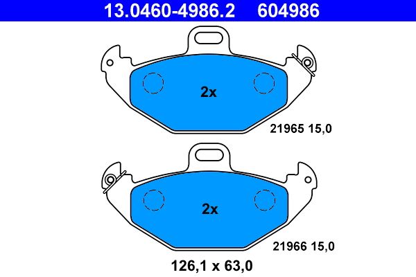 ATE 13.0460-4986.2 Brake Pad Set, disc brake